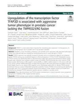 Upregulation of the Transcription Factor TFAP2D Is Associated With