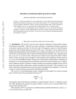 Arxiv:2012.02249V3 [Math.DG] 24 May 2021