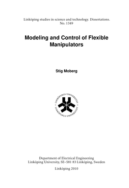 Modeling and Control of Flexible Manipulators