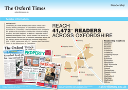 Reach 41,472** Readers Across Oxfordshire