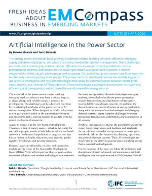 Artificial Intelligence in the Power Sector