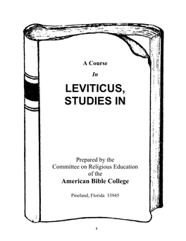 Leviticus, Studies In
