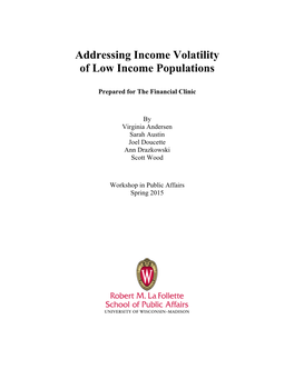 Addressing Income Volatility of Low Income Populations