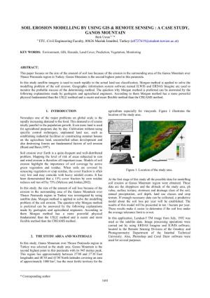 Soil Erosion Modelling by Using Gis & Remote Sensing