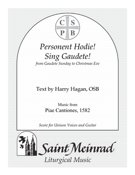 Personent Hodie! Sing Gaudete! from Gaudete Sunday to Christmas Eve