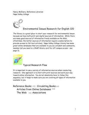 Environmental Issues Research for English 120