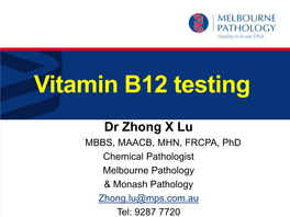 Vitamin B12 Testing