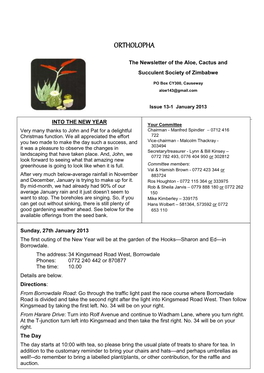 The Aloe, Succulent and Cactus Society Outing Circular