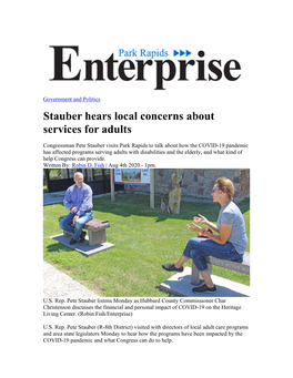 Stauber Hears Local Concerns About Services for Adults