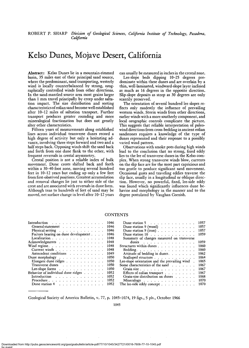 ROBERT P. SHARP Division of Geological Sciences, California Institute of Technology, Pasadena, California