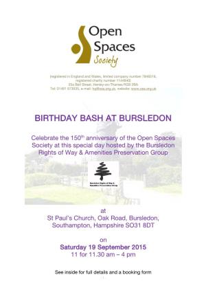 Birthday Bash at Bursledon