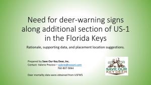 Need for Deer-Warning Signs Along Additional Section of US-1 in the Florida Keys Rationale, Supporting Data, and Placement Location Suggestions