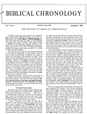 BIBLICAL CHRONOLOGY 1 Vol