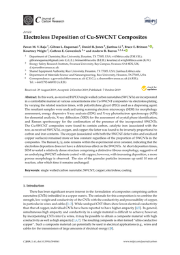 Electroless Deposition of Cu-SWCNT Composites