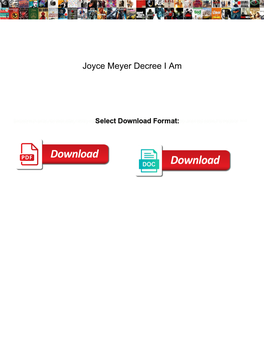 Joyce Meyer Decree I Am