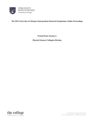 The 2021 University of Chicago Undergraduate Research Symposium: Online Proceedings