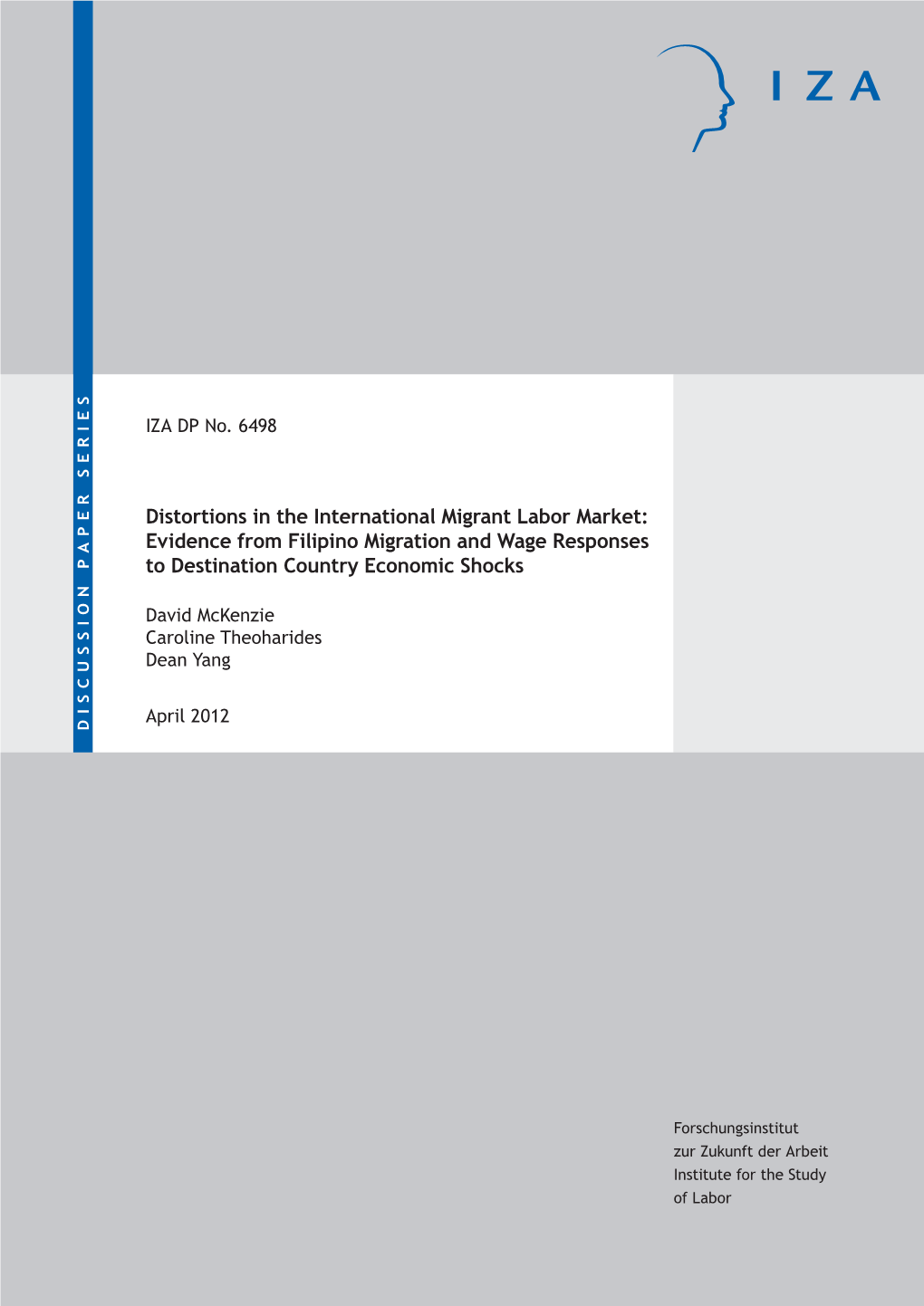 Evidence from Filipino Migration and Wage Responses to Destination Country Economic Shocks