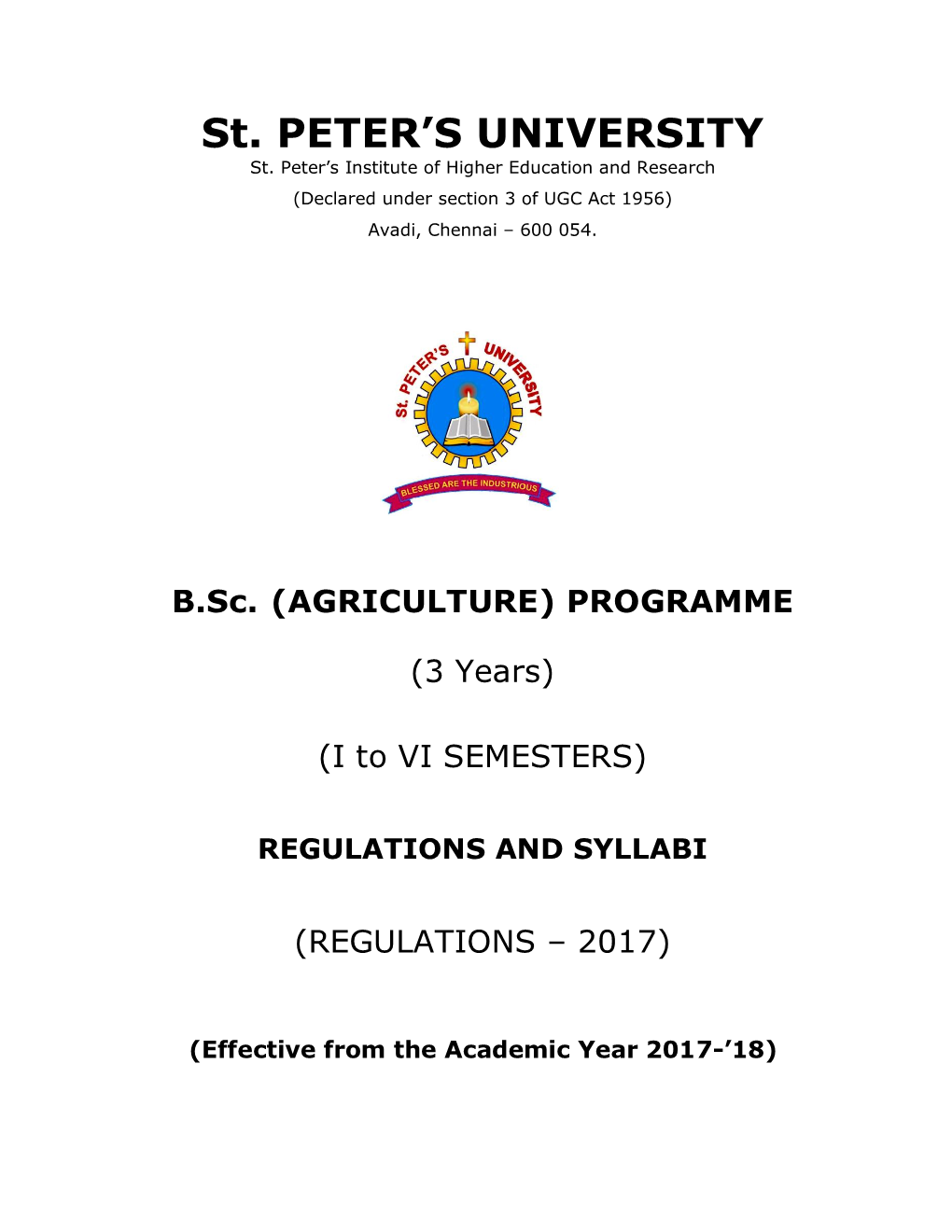 Agriculture) Programme