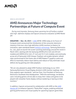 AMD Announces Major Technology Partnerships at Future of Compute Event