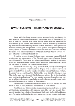 Jewish Costume - History and Influences