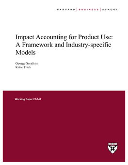 Impact Accounting for Product Use: a Framework and Industry-Specific Models