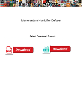 Memorandum Humidifier Defuser