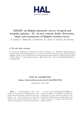 GHASP: an Halpha Kinematic Survey of Spiral and Irregular Galaxies - IV