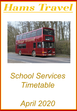 School Services Timetable April 2020