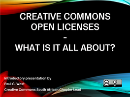 Creative Commons Open Licenses - What Is It All About?