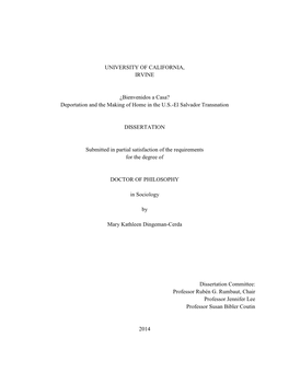 Bienvenidos a Casa? Deportation and the Making of Home in the U.S.-El Salvador Transnation