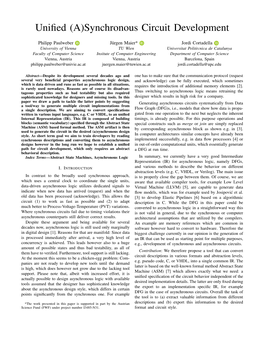 Unified (A)Synchronous Circuit Development