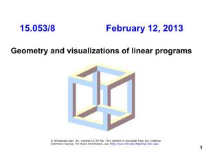 Geometry and Visualizations of Linear Programs (PDF)