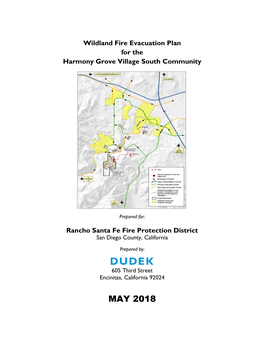 Wildland Fire Evacuation Plan for the Harmony Grove Village South Community