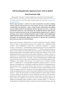 Self-Learning Photonic Signal Processor with an Optical Neural Network Chip