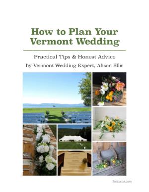 How to Plan Your Vermont Wedding