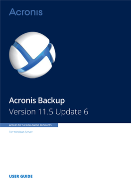 Acronis Backup Version 11.5 Update 6