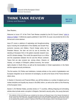 THINK TANK REVIEW MAY 2018 Library and Research ISSUE 57