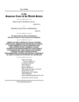 The Campaign Legal Center Et Al. Amicus Brief in Support of Appellee