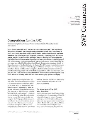 Competition for the ANC WP Dominant Party Losing Youth and Poorer Sections of South African Population