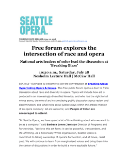 Free Forum Explores the Intersection of Race and Opera