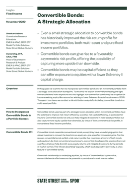 Convertible Bonds: a Strategic Allocation