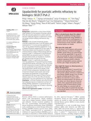 Upadacitinib for Psoriatic Arthritis Refractory to Biologics: SELECT-Psa 2