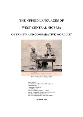 The Nupoid Languages of West-Central Nigeria