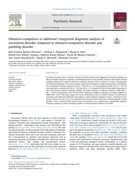 Obsessive–Compulsive Or Addiction? Categorical Diagnostic Analysis Of