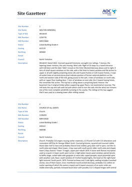 Environmental Statement Volume 3 Appendix 10.1 Gazetteer