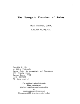 The Energetic Functions of Points