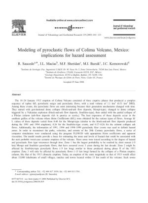 Modeling of Pyroclastic Flows of Colima Volcano, Mexico: Implications for Hazard Assessment