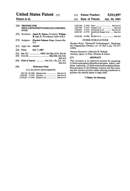 United States Patent (19) 11 Patent Number: 5,011,997 Hazen Et Al