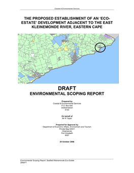 Environmental Scoping Report: Seafield Kleinemonde Eco-Estate DRAFT Coastal & Environmental Services