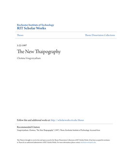 The New Thaipography by Chotima Vongviriyatham May 22, 1997 Approvals